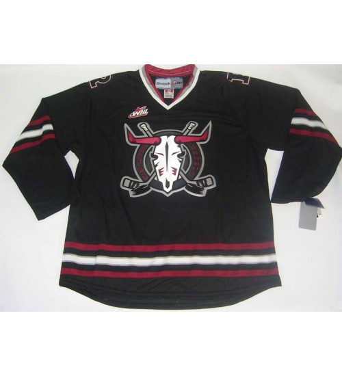 Custom WHL Red Deer Rebels Road Hockey Jersey Black